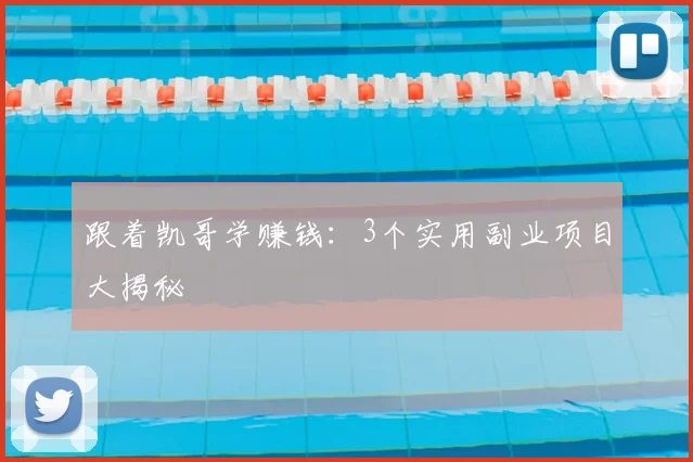 跟着凯哥学赚钱:3个实用副业项目大揭秘